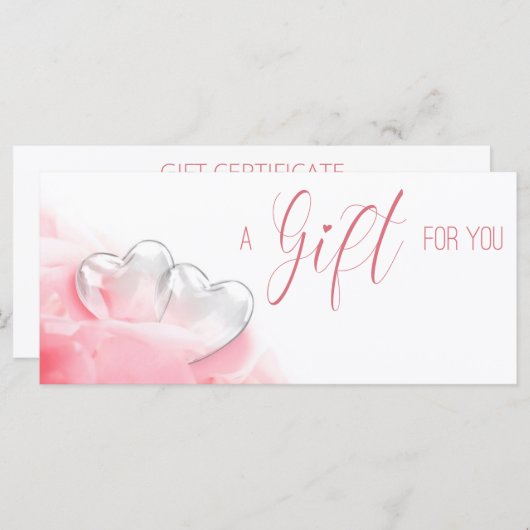 Valentinstag Romantischer Glass Herz Geschenkkarte (Vorne/Hinten)