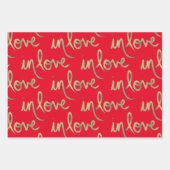 Valentinstag Romantischer Handgezeichneter Blumenr Geschenkpapier Set (Vorderseite)