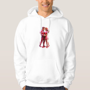 Valentinstag - Romantischer Low Poly Couple Design Hoodie