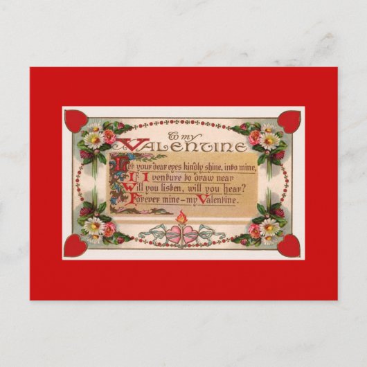 Valentinstag Romantisches Gedicht Postkarte (Vorderseite)