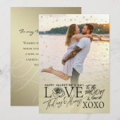 Valentinstag Romantisches Gold Feiertagskarte (Vorne/Hinten)