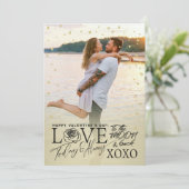 Valentinstag Romantisches Gold Feiertagskarte (Stehend Vorderseite)