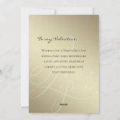 Valentinstag Romantisches Gold Feiertagskarte (Rückseite)