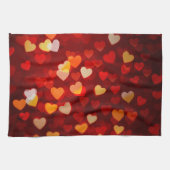 Valentinstag Romantisches Herz Muster Geschirrtuch (Horizontal)