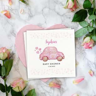 Valentinstag Rosa Auto Baby Shower Serviette