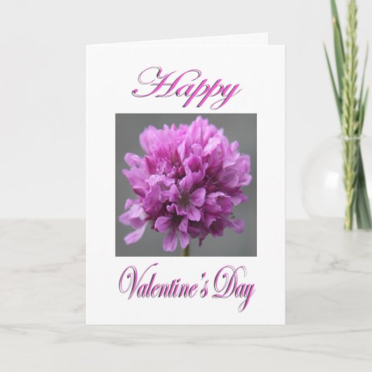 Valentinstag Rosa Blume Feiertagskarte (Vorderseite)