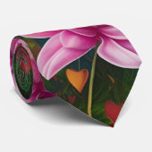 Valentinstag - Rosa Blume und Herz Krawatte (Gerollt)