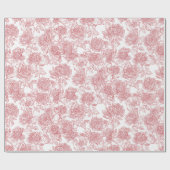 Valentinstag Rosa Elegante Rosen Geschenkpapier (Flach)