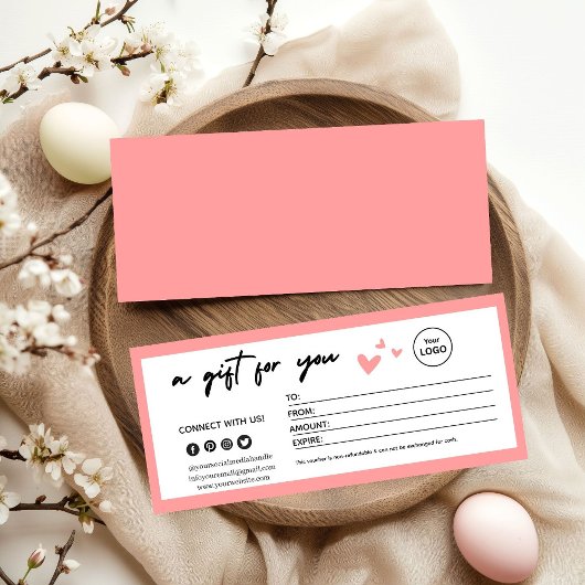 Valentinstag Rosa Elegantes Geschenkgutschein