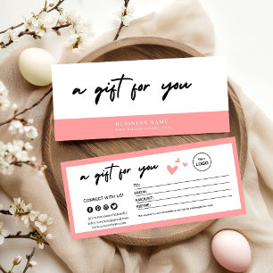 Valentinstag Rosa Elegantes Geschenkgutschein