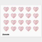 Valentinstag Rosa Faux Glitter Danke Sticker (Blatt)