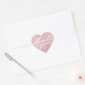 Valentinstag Rosa Faux Glitter Danke Sticker (Umschlag)
