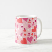 Valentinstag Rosa Herz Balloons Muster Kaffeetasse (VorderseiteRechts)