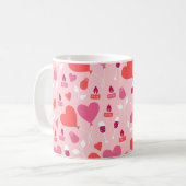 Valentinstag Rosa Herz Balloons Muster Kaffeetasse (Vorderseite Links)