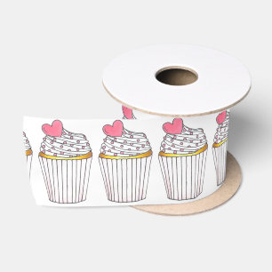 Valentinstag Rosa Herz Cupcake Sprinkles Liebe Satinband
