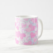 Valentinstag Rosa Herz Hintergrund Kaffeetasse (VorderseiteRechts)