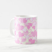 Valentinstag Rosa Herz Hintergrund Kaffeetasse (Vorderseite Links)