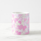 Valentinstag Rosa Herz Hintergrund Kaffeetasse (Mittel)