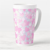 Valentinstag Rosa Herz Hintergrund Milchtasse (Rechte Ecke)