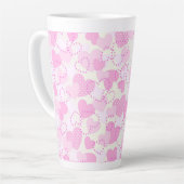 Valentinstag Rosa Herz Hintergrund Milchtasse (Linke Ecke)