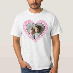 Valentinstag Rosa Herz mit Foto T-Shirt