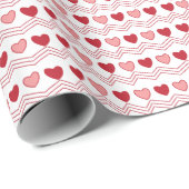 Valentinstag Rosa Herz Muster Geschenkpapier (Rolleneckpunkt)