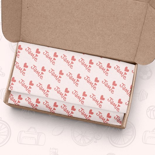 Valentinstag Rosa Herz Muster Seidenpapier