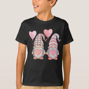 Valentinstag Rosa Herz Pärchen Gnom Ballons T-Shirt