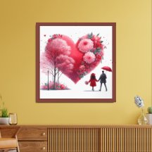 Valentinstag Rosa Herz und Blume