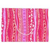 Valentinstag rosa Herzbeutel Große Geschenktüte (Rückseite)