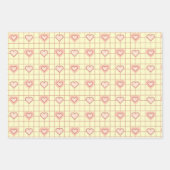 Valentinstag rosa Herzcreme Schachtelmuster Geschenkpapier Set (Vorderseite 3)