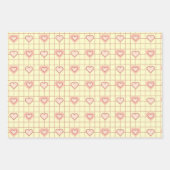 Valentinstag rosa Herzcreme Schachtelmuster Geschenkpapier Set (Vorderseite)