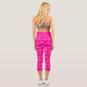 Valentinstag Rosa Herzen abstrakt Capri Leggings (Rückseite)