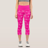 Valentinstag Rosa Herzen abstrakt Capri Leggings (Vorderseite)