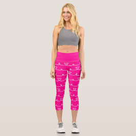 Valentinstag Rosa Herzen abstrakt Capri Leggings