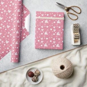 Valentinstag rosa Herzen Geschenkpapier