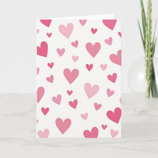 Valentinstag-Rosa-Herzen-Karte Karte (Vorderseite)