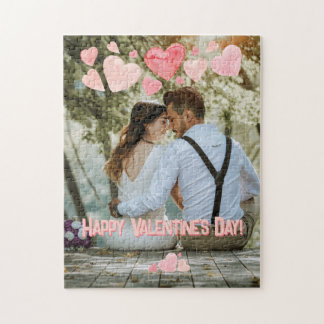 Valentinstag Rosa Herzen Overlay Fügen Sie Ihr Eig Puzzle