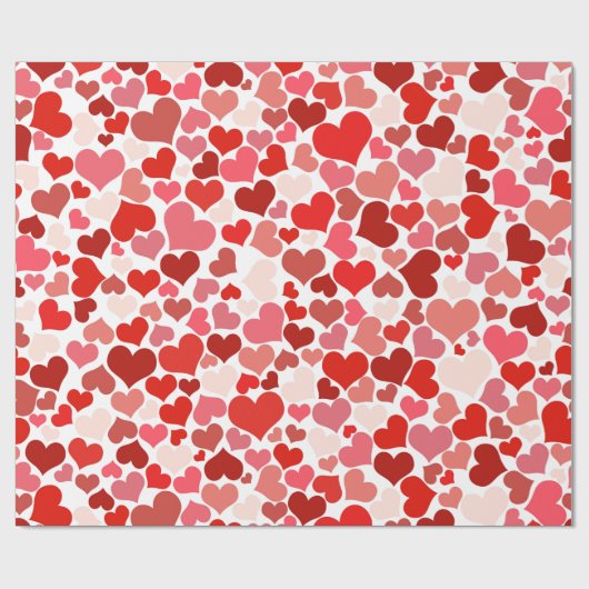 Valentinstag Rosa Herzen Packpapier (Flach)