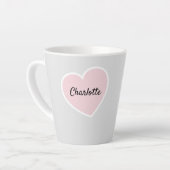 Valentinstag rosa Herzlatte Tasse (Linke Ecke)