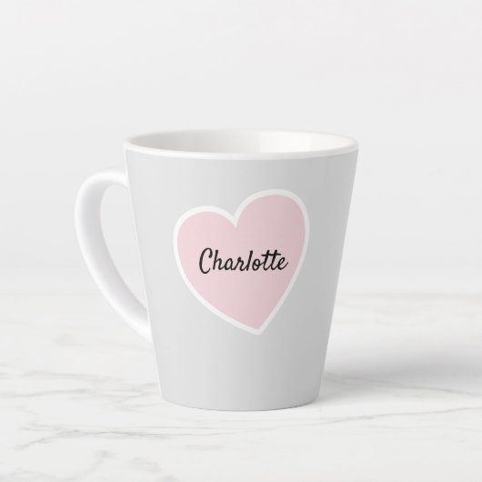 Valentinstag rosa Herzlatte Tasse (Linke Ecke)