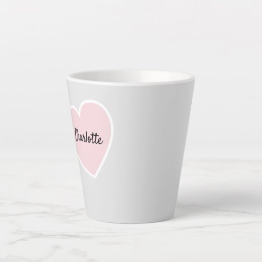 Valentinstag rosa Herzlatte Tasse (Vorderseite)