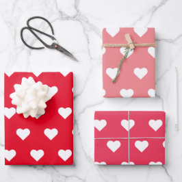 Valentinstag Rosa Herzmuster Geschenkpapier Set
