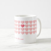 Valentinstag rosa Herzmuster Personalisiert Kaffeetasse (VorderseiteRechts)