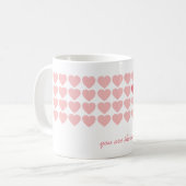 Valentinstag rosa Herzmuster Personalisiert Kaffeetasse (Vorderseite Links)