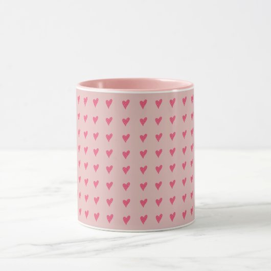 Valentinstag, rosa Herzmuster Tasse (Zentrum)