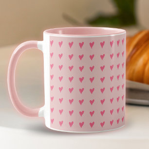 Valentinstag, rosa Herzmuster Tasse