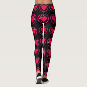 Valentinstag Rosa Herzstück in Relief Yoga-Leggin Leggings