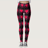 Valentinstag Rosa Herzstück in Relief Yoga-Legging Leggings (Vorderseite)