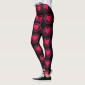Valentinstag Rosa Herzstück in Relief Yoga-Legging Leggings (Links)